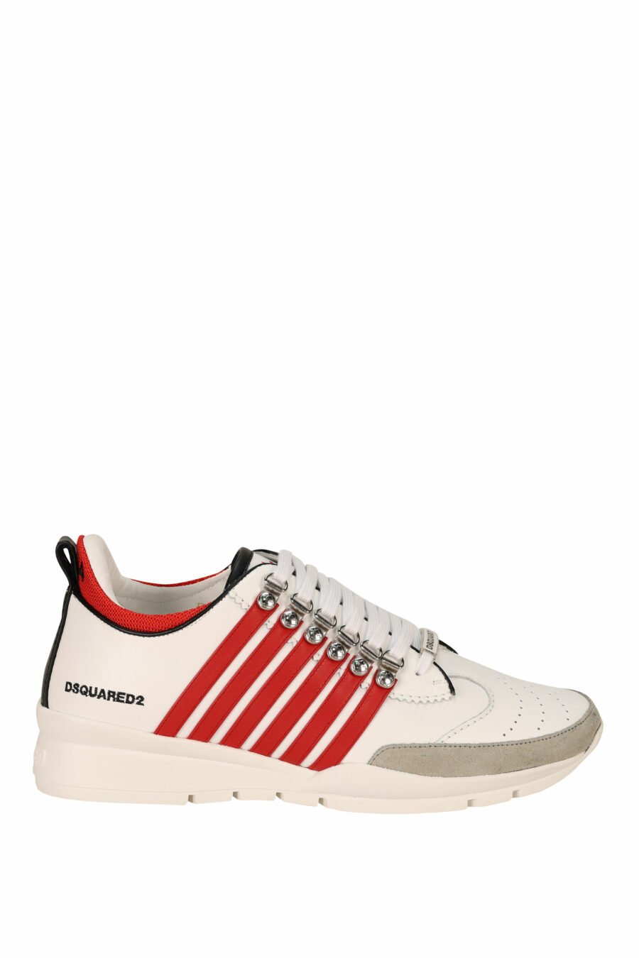 Zapatillas blancas con lineas rojas y suela blanca - 8055777300985