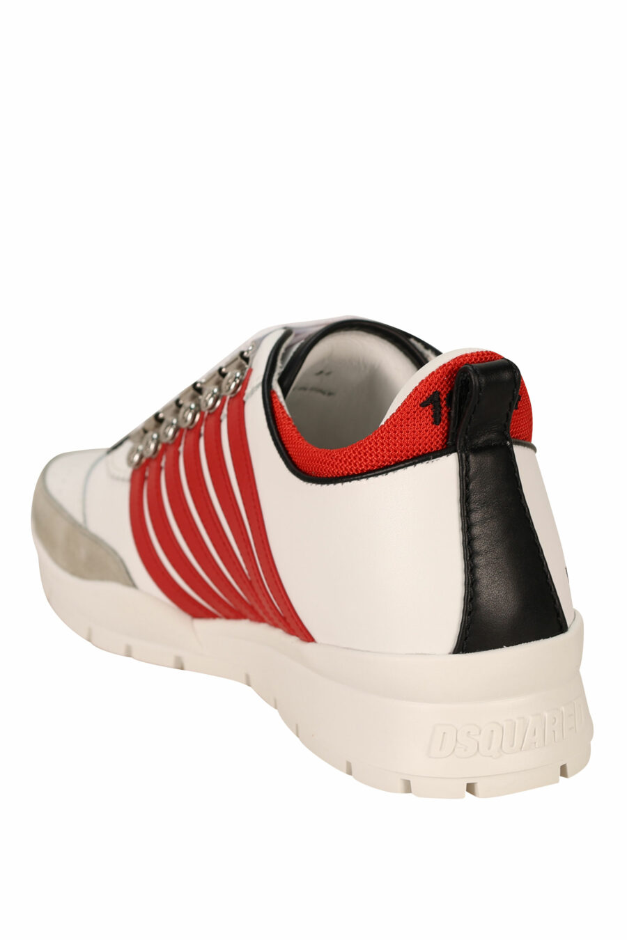 Zapatillas blancas con lineas rojas y suela blanca - 8055777300985 3