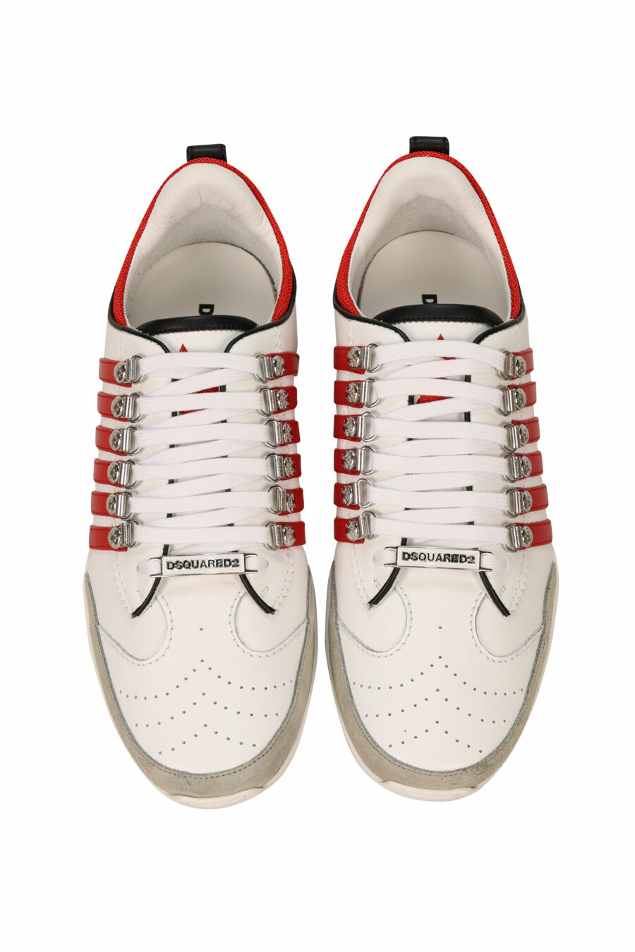 Zapatillas blancas con lineas rojas y suela blanca - 8055777300985 4