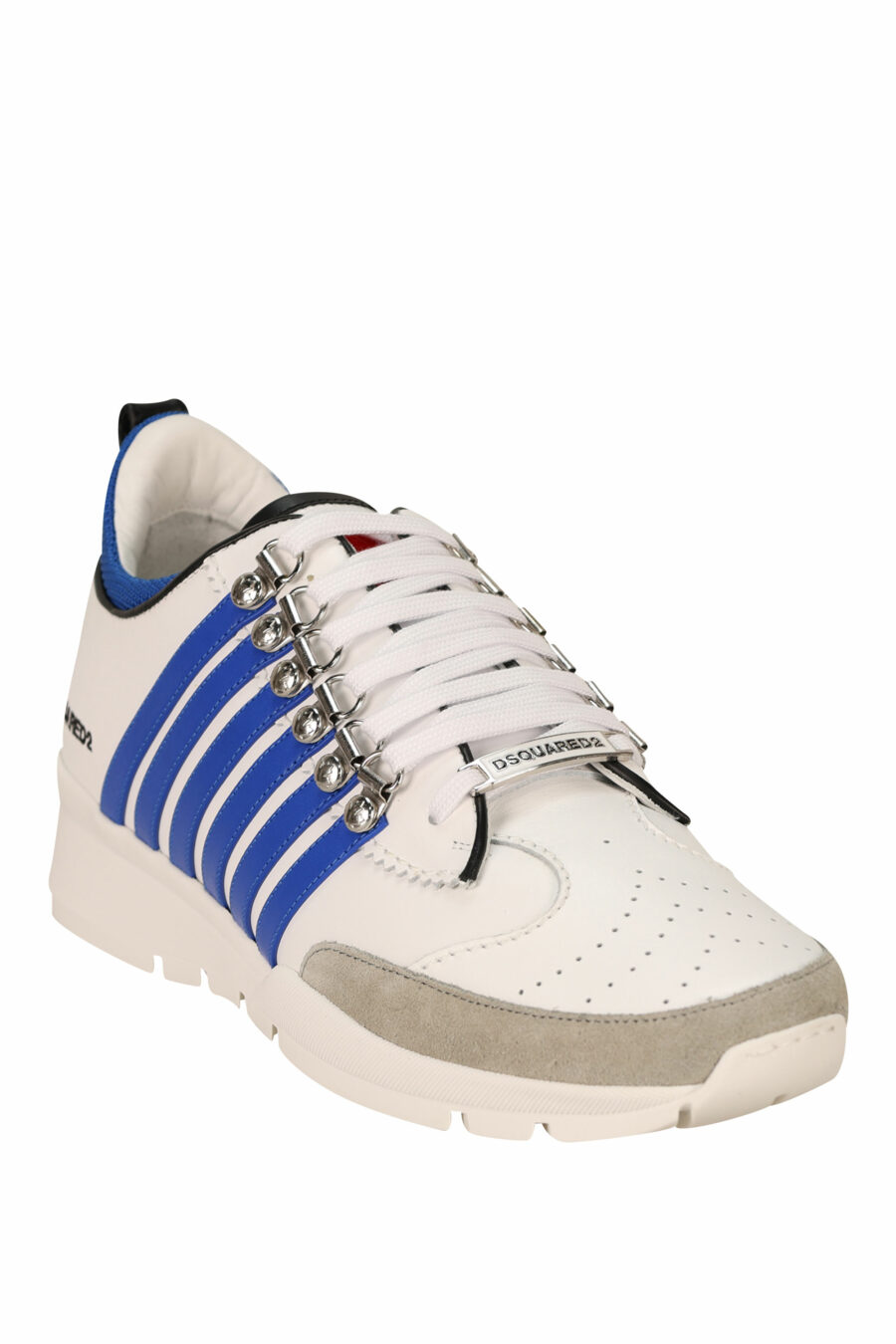 Zapatillas blancas con lineas azules y suela blanca - 8055777301036 1