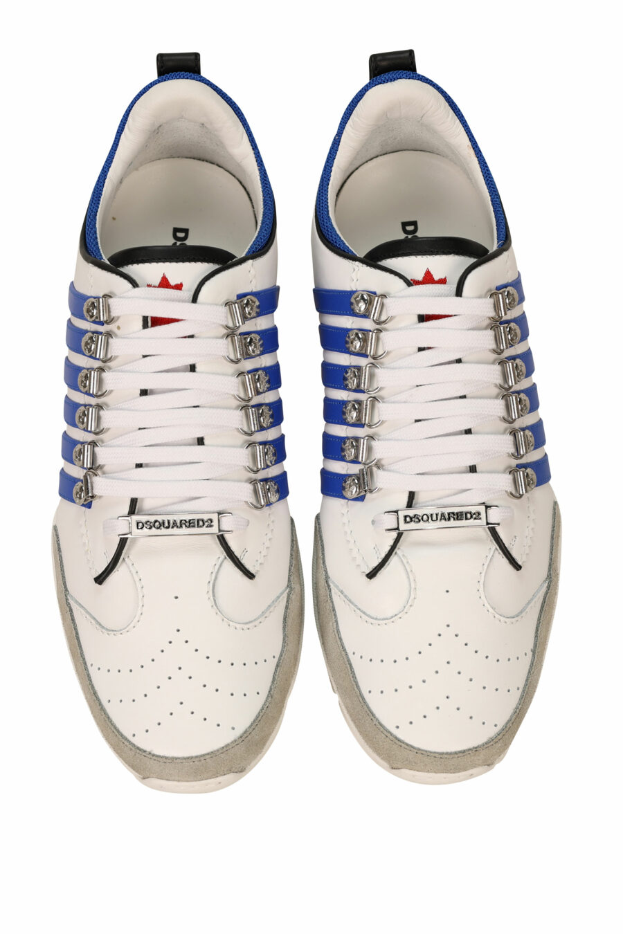 Zapatillas blancas con lineas azules y suela blanca - 8055777301036 4