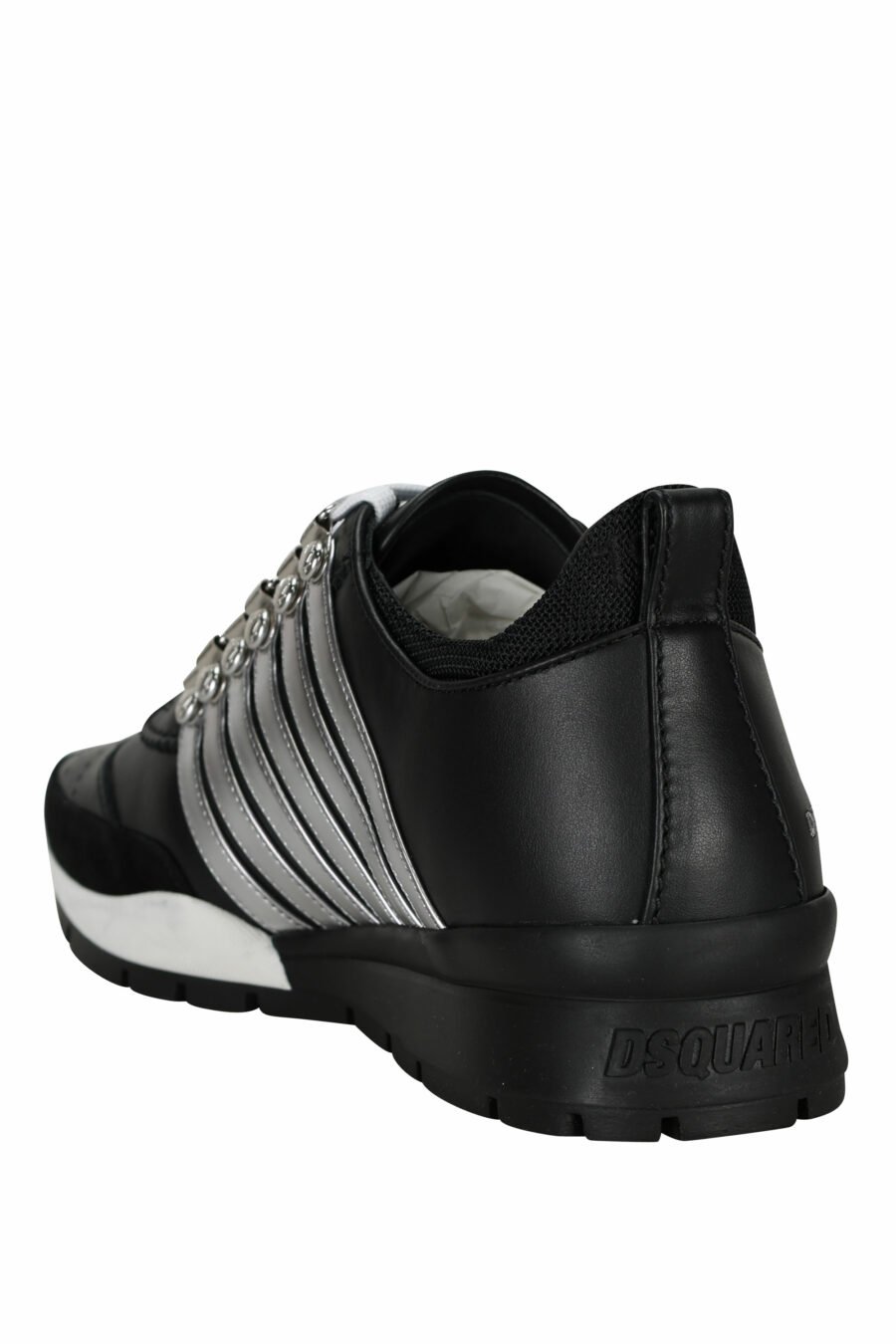 Black trainers with silver lines and bicolour sole - 8055777301289 3