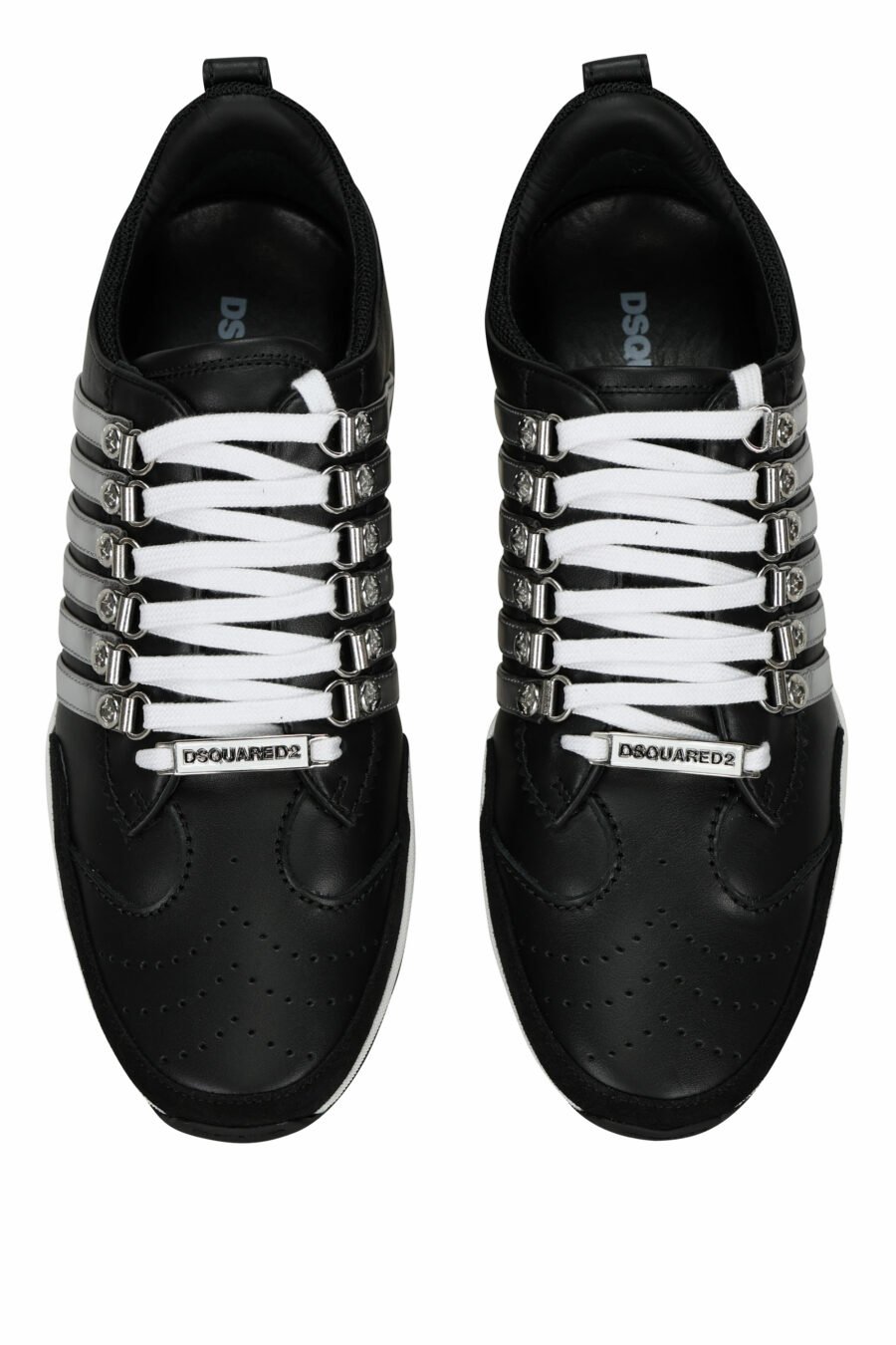 Black trainers with silver lines and bicolour sole - 8055777301289 4