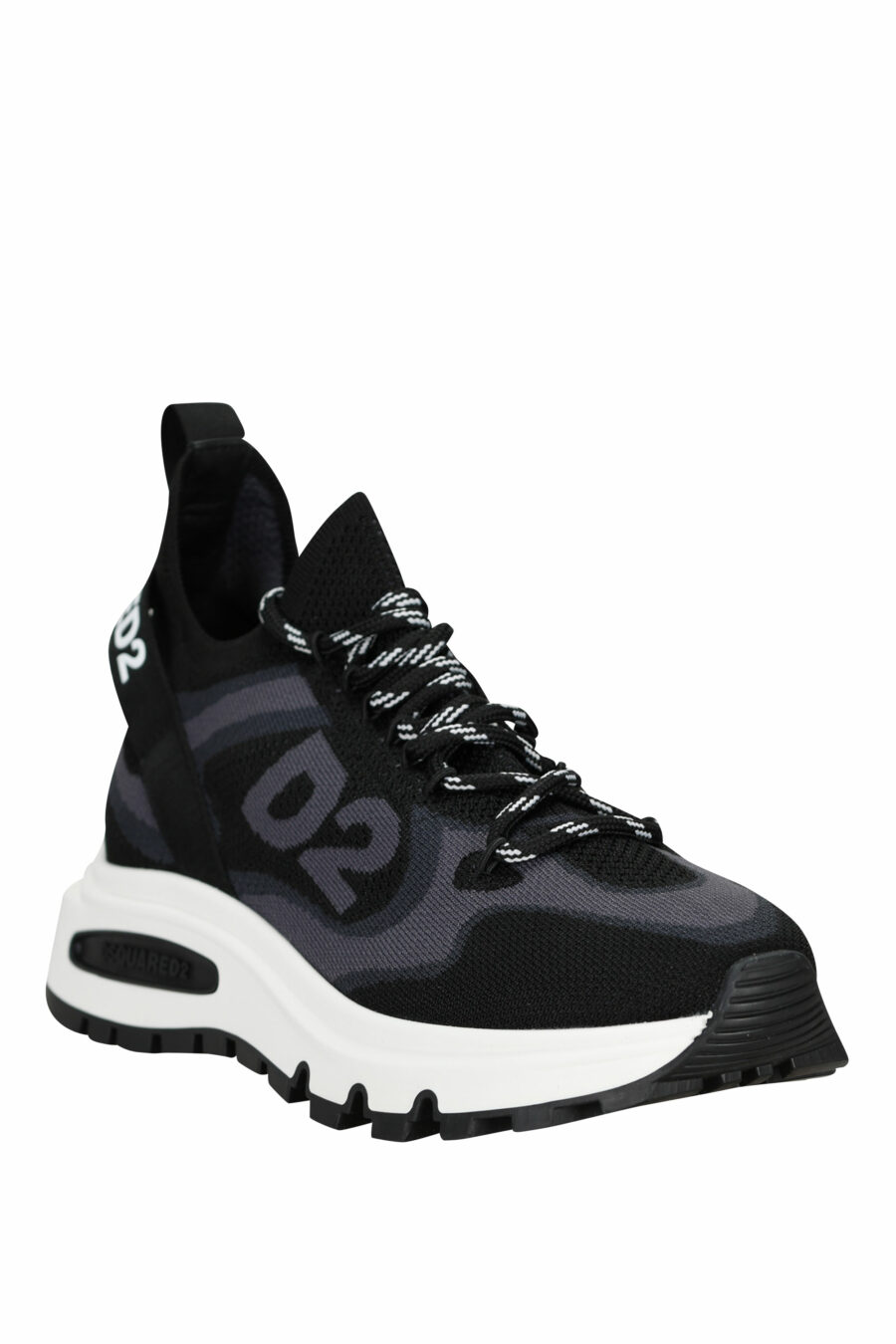 Black "run D2" canvas trainers with white sole - 8055777303023 1