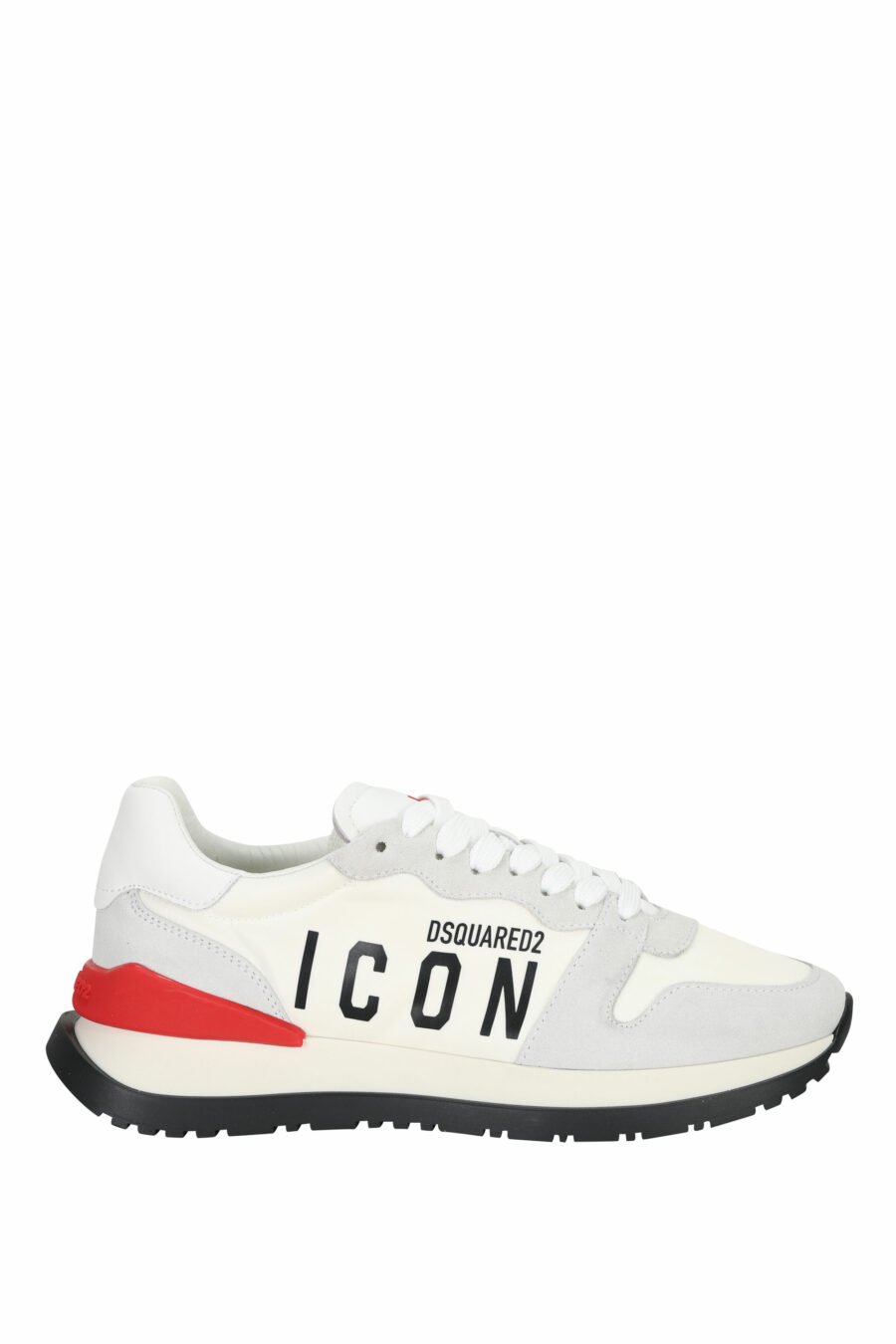 Zapatillas blancas mix con rojo y minilogo "icon" - 8055777303870