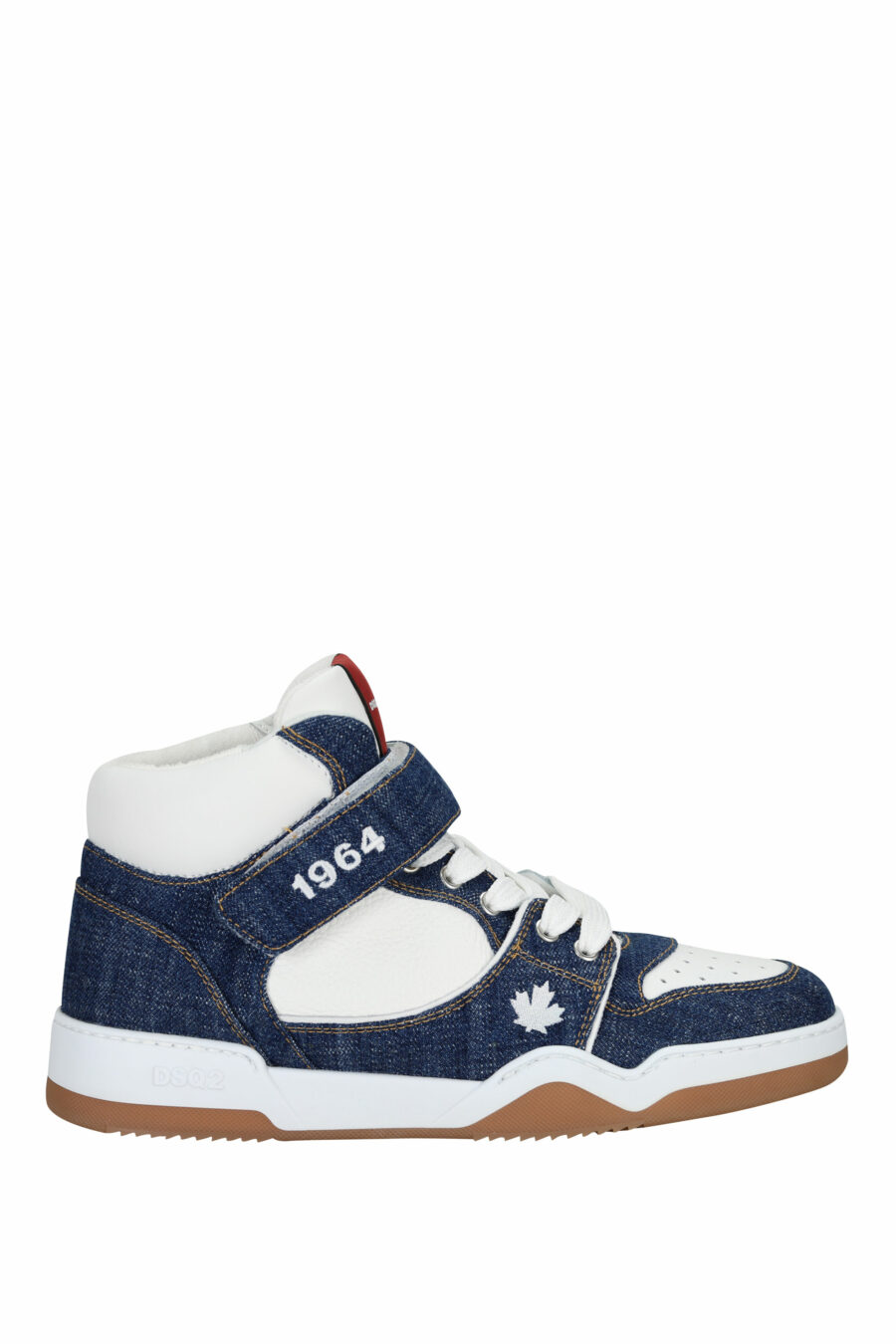 Blue denim "spyker" white high top trainers with logo - 8055777306079