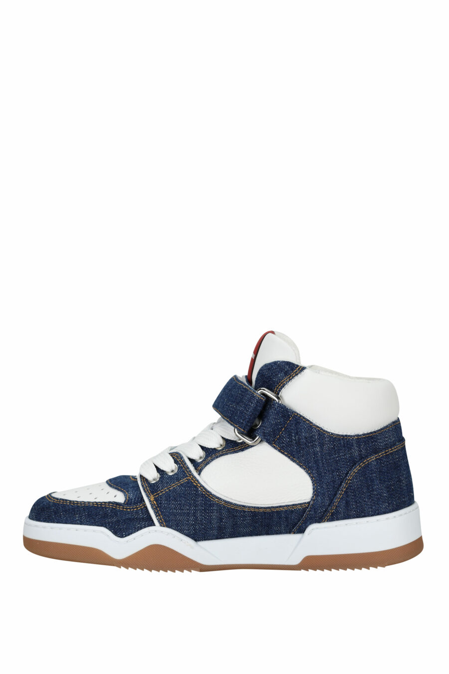 Blue denim "spyker" white high top trainers with logo - 8055777306079 2