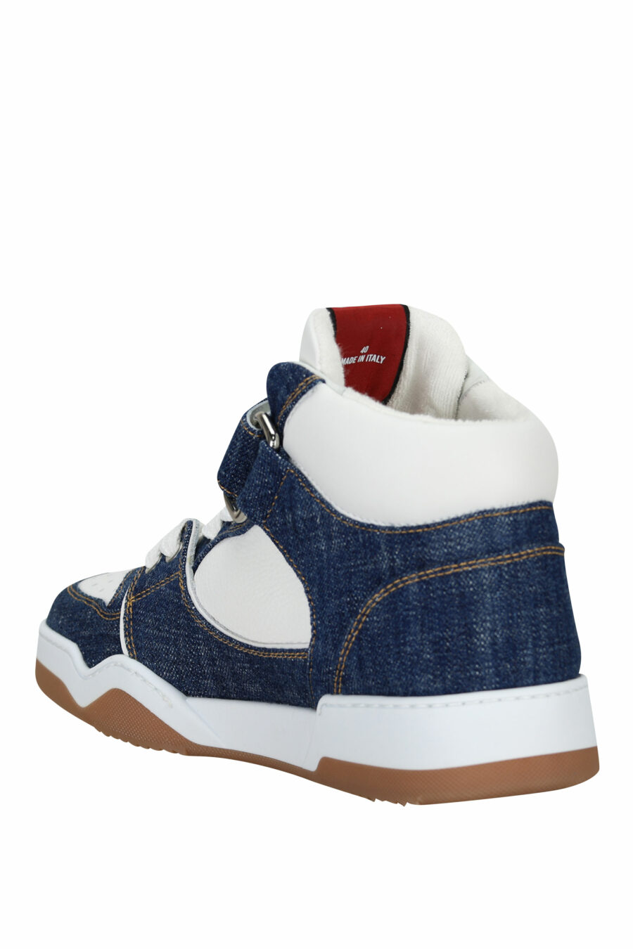 Blue denim "spyker" white high top trainers with logo - 8055777306079 3