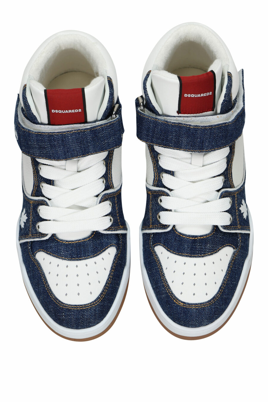Blue denim "spyker" white high top trainers with logo - 8055777306079 4