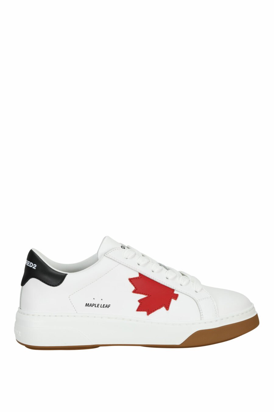 White trainers with red mini-logo and two-tone sole - 8055777319338 1