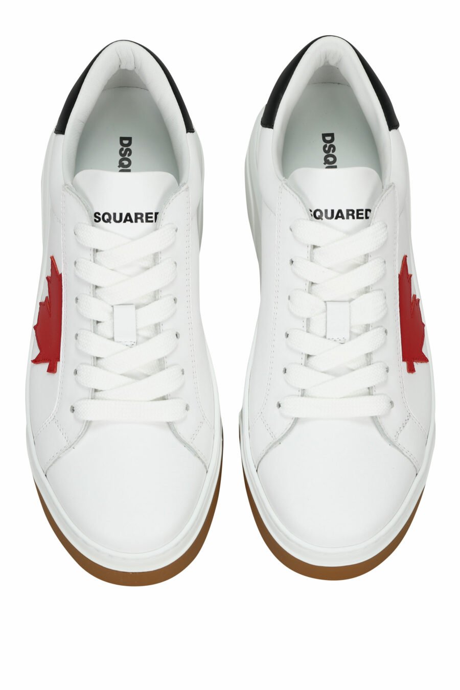 White trainers with red mini-logo and two-tone sole - 8055777319338 5