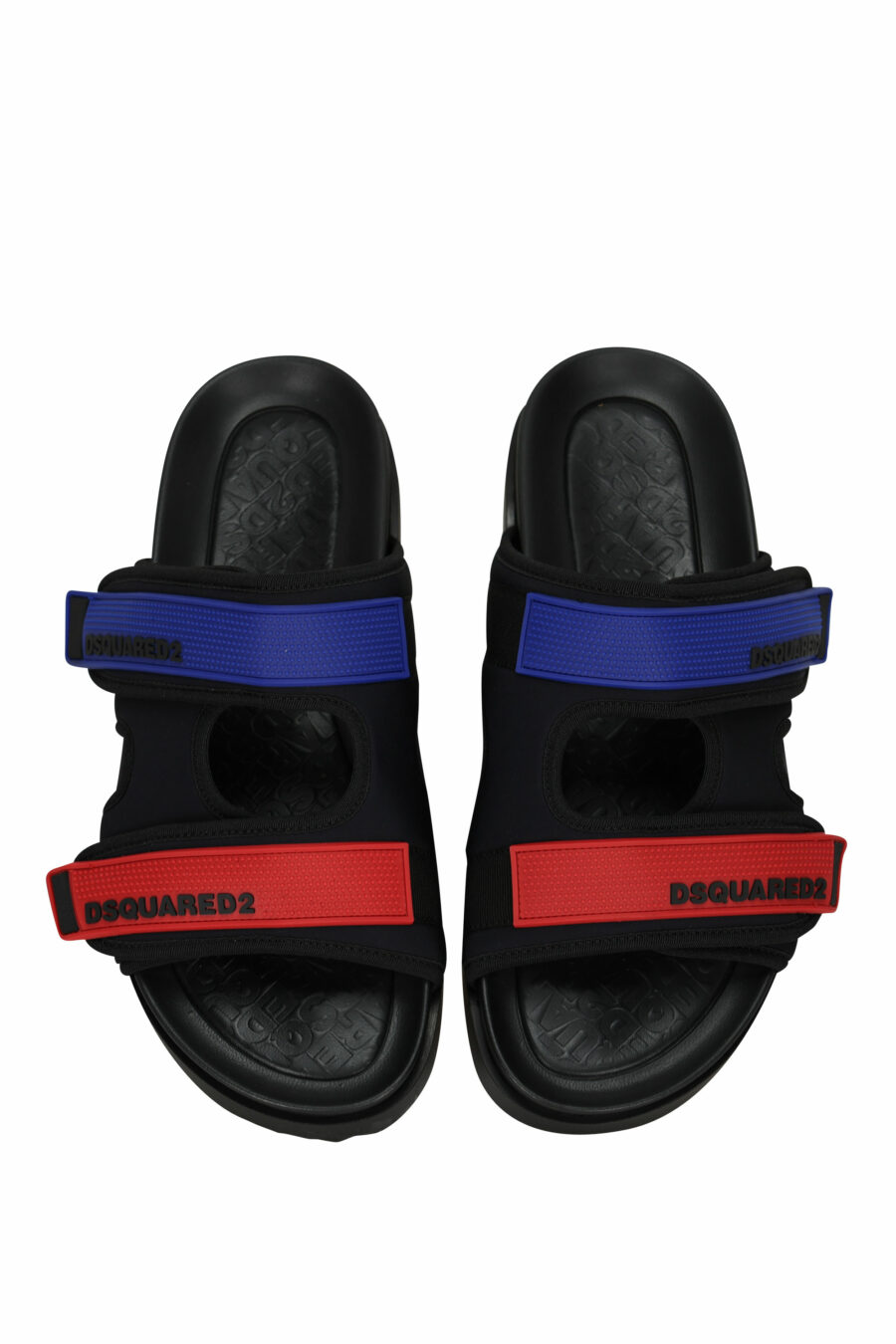 Schwarze Sandalen mit rotem und blauem Klettverschluss - 805777314715 4