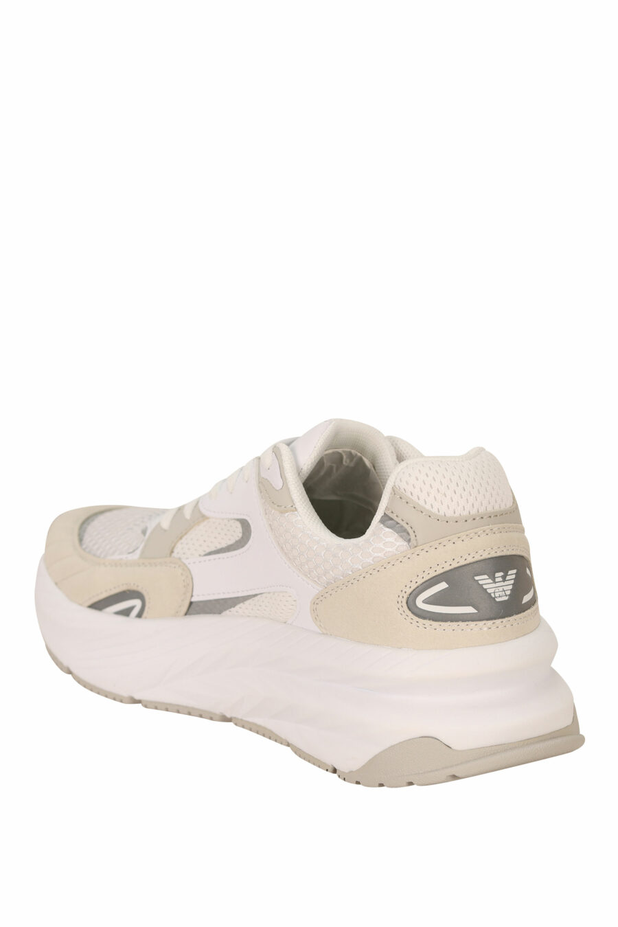 Beige and white mix slippers with beige minilogo - 8057970637271 3