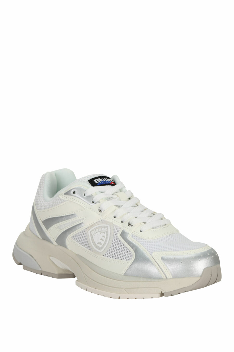 Chaussures blanches avec logo "aigle" argenté et bouclier blanc - 8058156543539 1