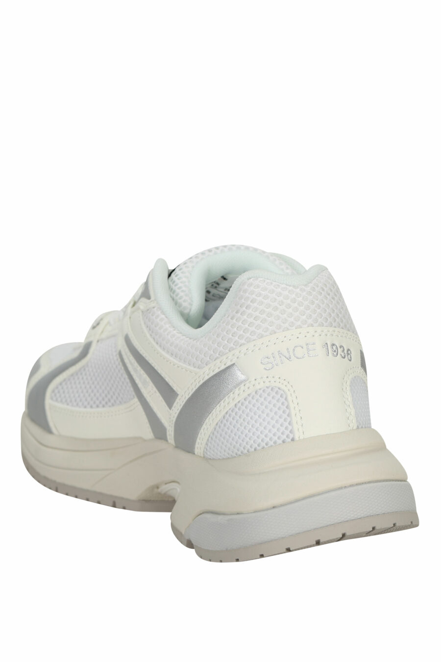 Chaussures blanches avec logo "aigle" argenté et bouclier blanc - 8058156543539 3