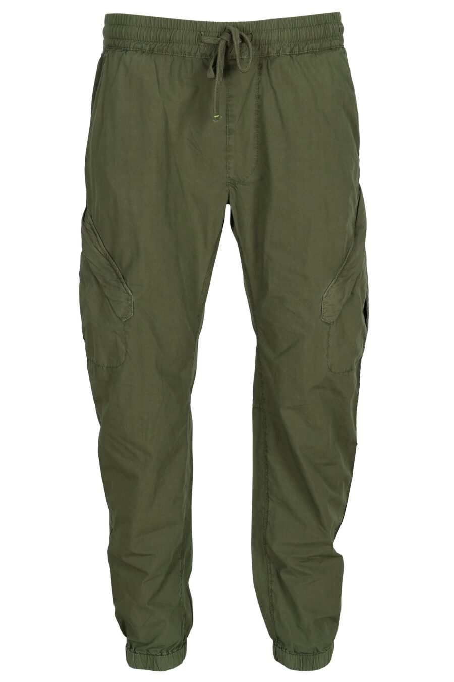 Pantalon cargo vert militaire avec ressort - 8058610767143