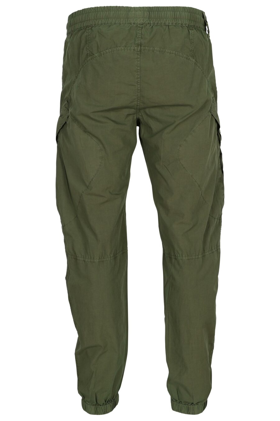 Pantalón verde militar estilo cargo con resorte - 8058610767143 2