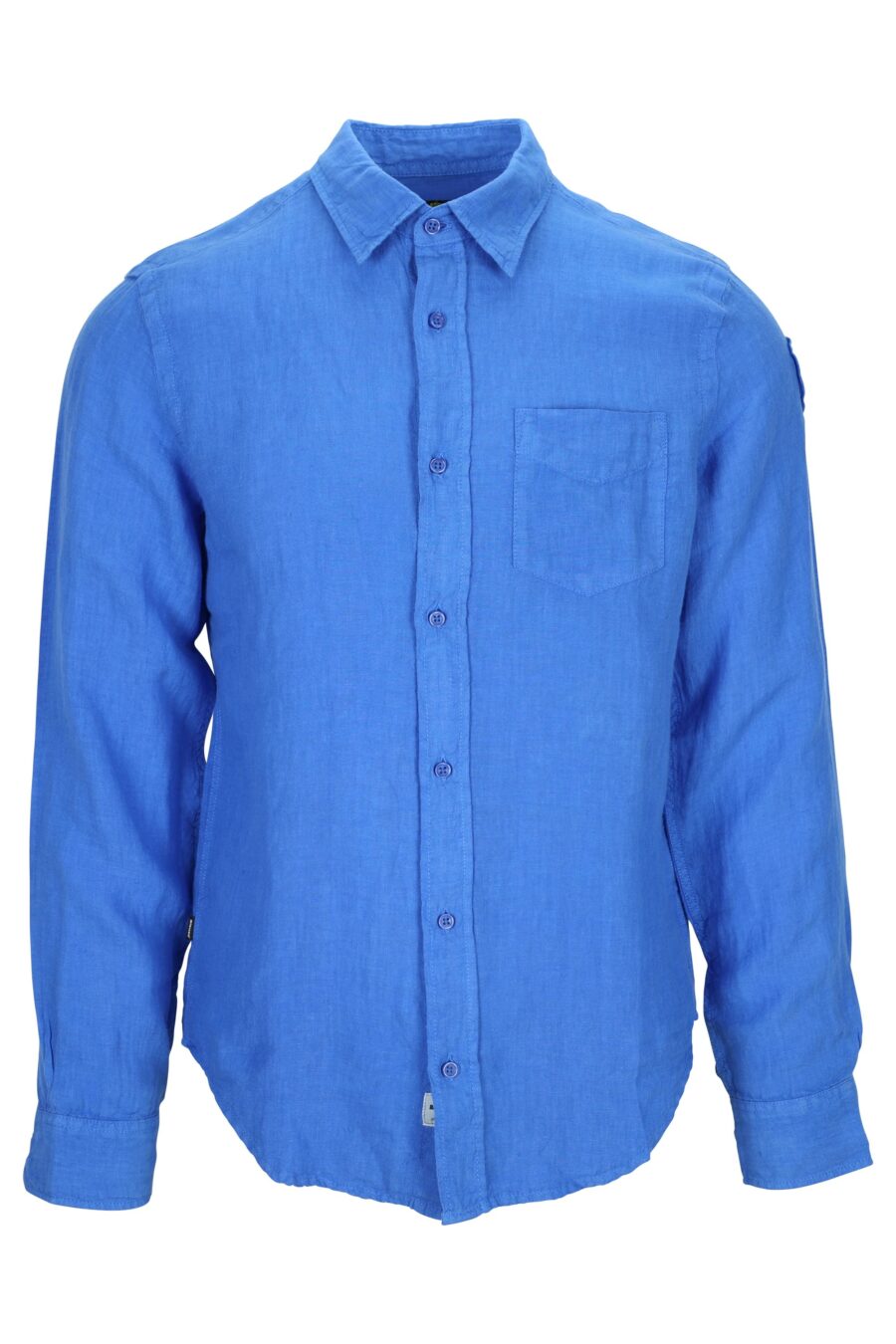 Camisa azul con minilogo escudo - 8058610776176