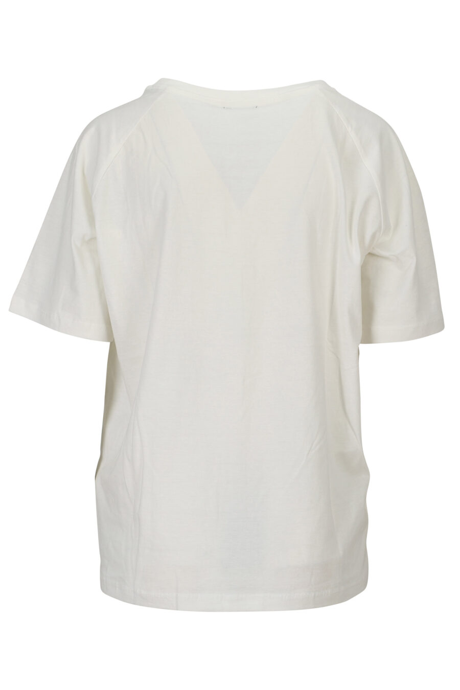 Camiseta blanca con maxilogo "strass" - 8058610837020 1