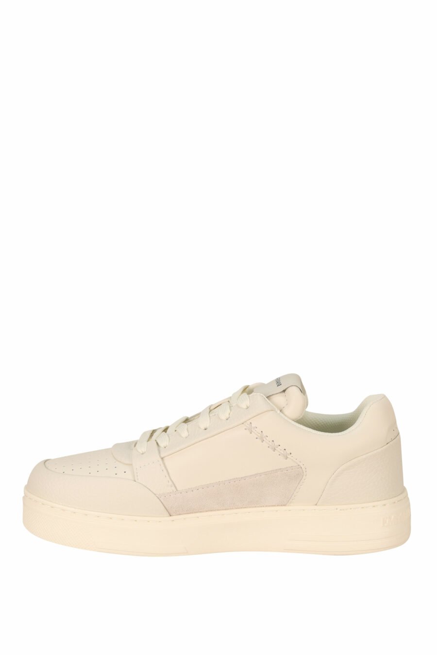 White trainers mixed with beige and rubber mini-logo - 8058947169122 2