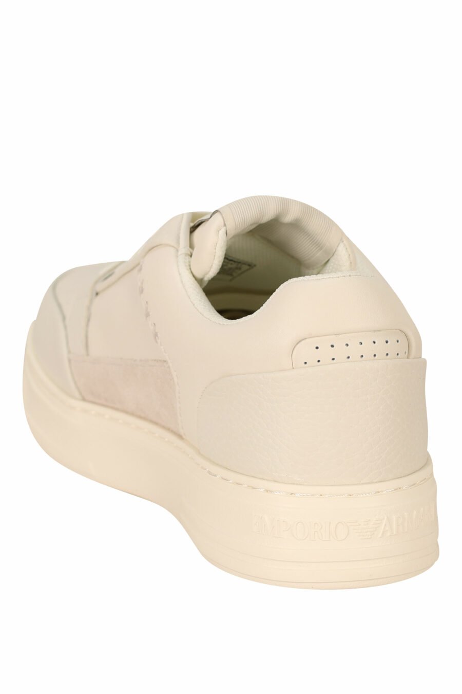 Zapatillas blancas mix con beige y minilogo en goma - 8058947169122 3