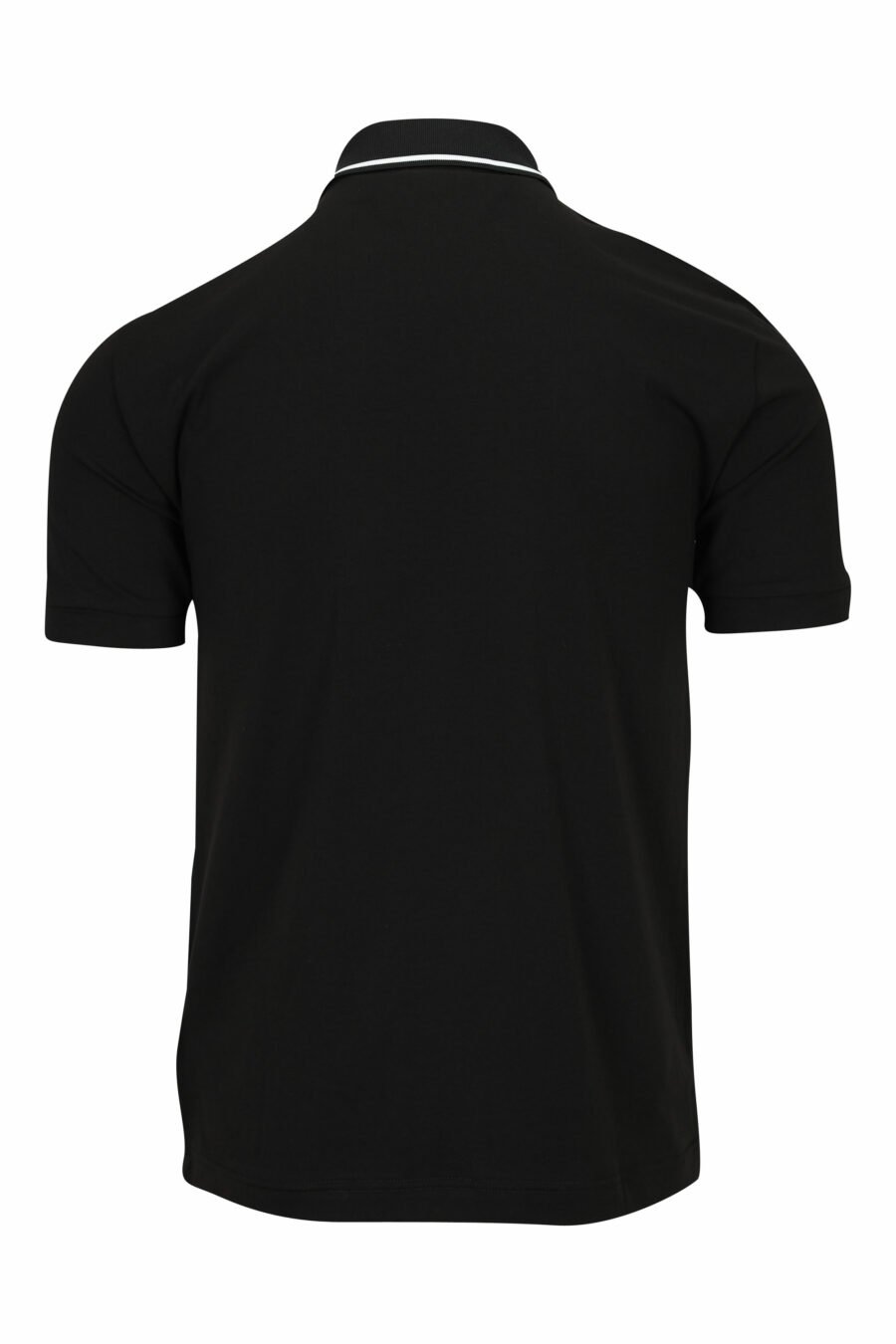 Black polo shirt with mini logo "lux identity" on shoulder band - 8058947458943 1