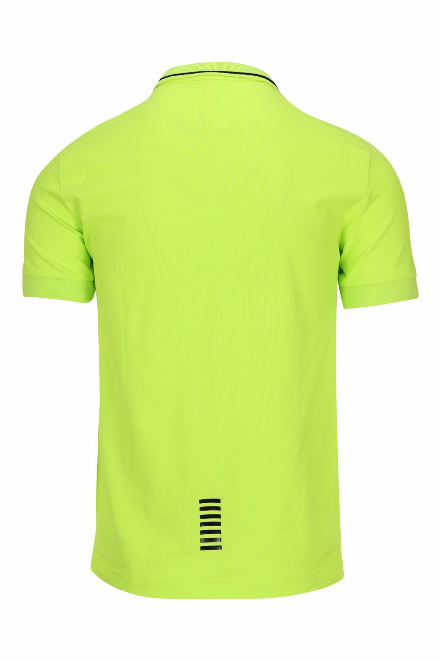 Lime green polo shirt with "lux identity" minilogue and white lines on collar - 8058947503650 1