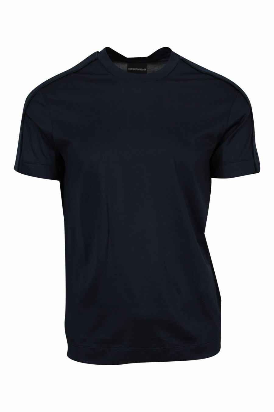 Camiseta azul oscuro con logo en hombros monocromático - 8058947986835