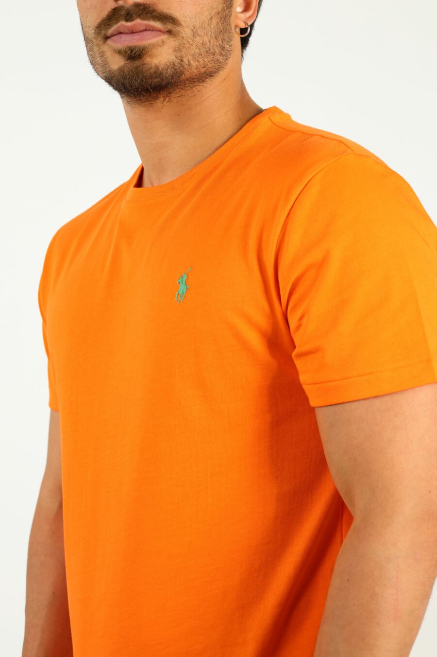 Camiseta naranja y verde con minilogo "polo" - number14002