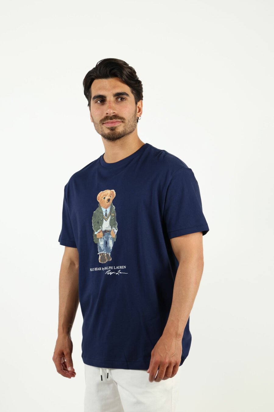 Camiseta azul oscura con maxilogo "polo bear" traje - number14035