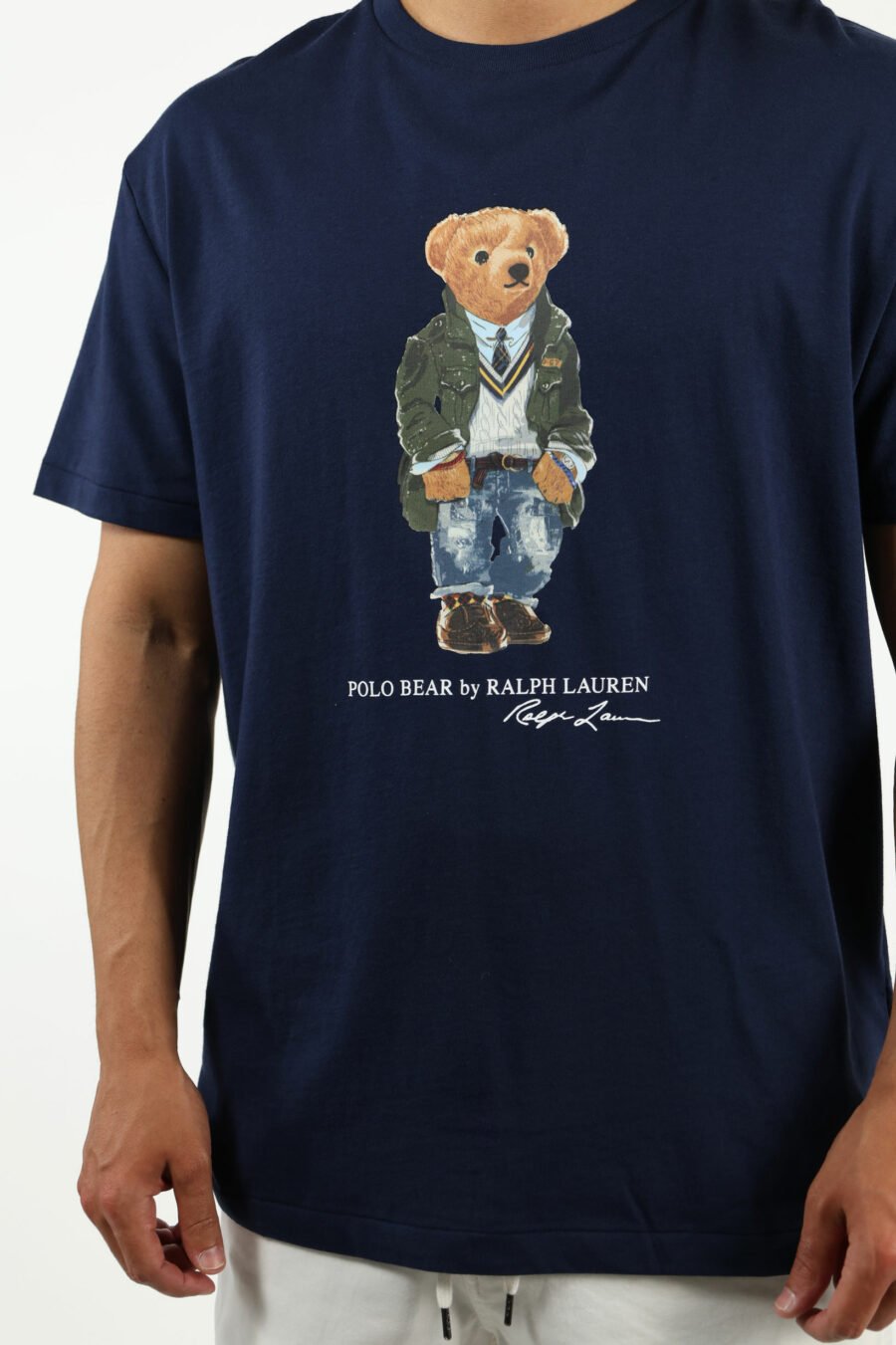 Camiseta azul oscura con maxilogo "polo bear" traje - number14036