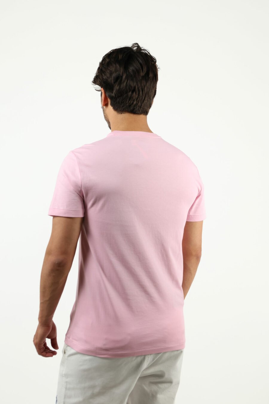 Camiseta rosa con minilogo "polo" verde - number14058