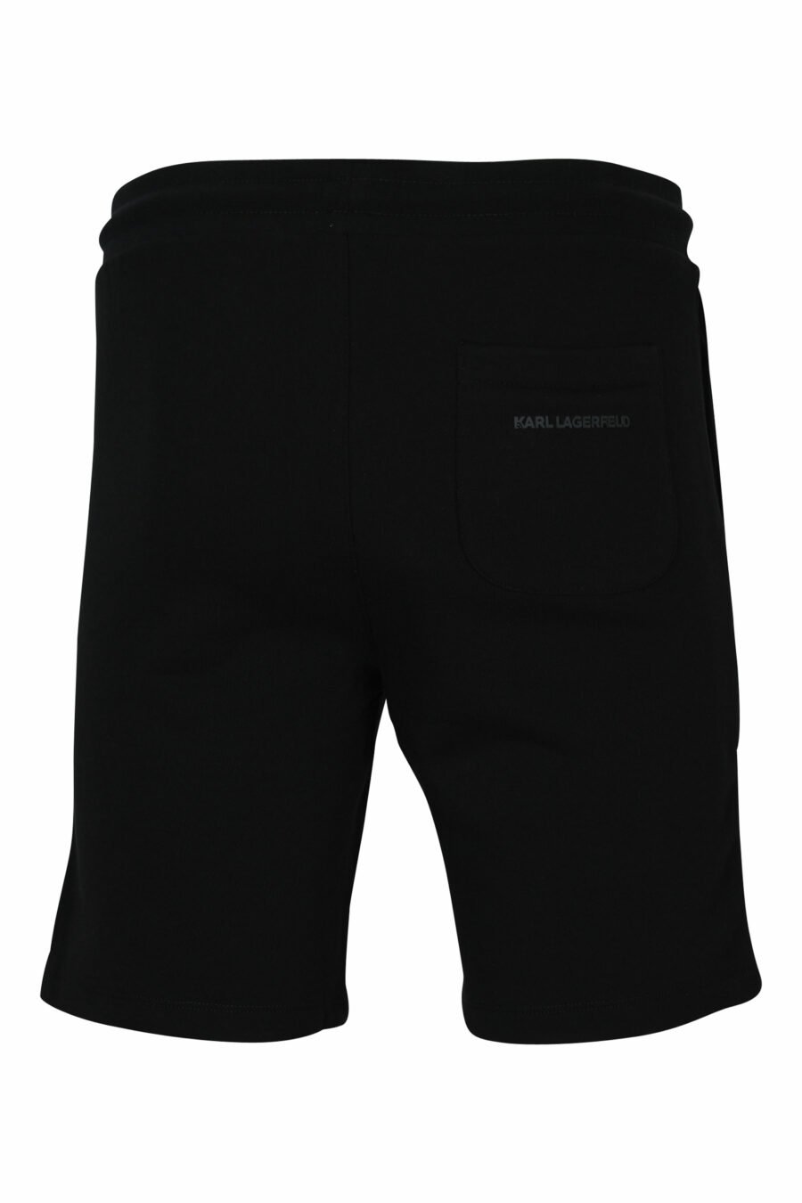 Pantalón de chándal corto negro con minilogo azul en goma - 4062226782364 1