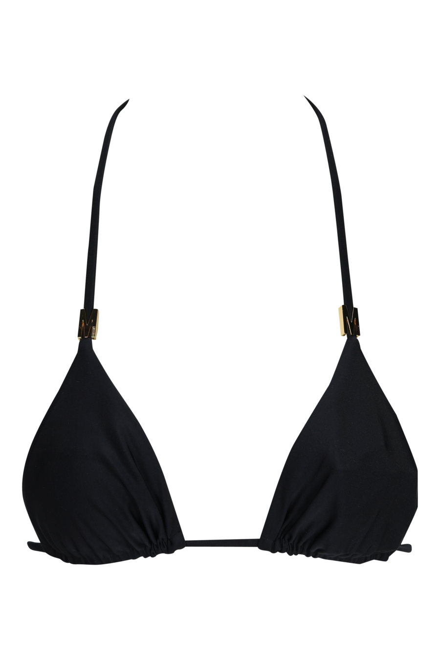 Top de bikini negro con logo "m" "lettering" dorado - 667113647456