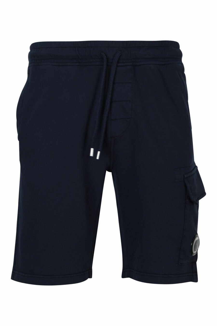 Pantalón de chándal corto azul oscuro estilo cargo con logo lente - 7620943730494