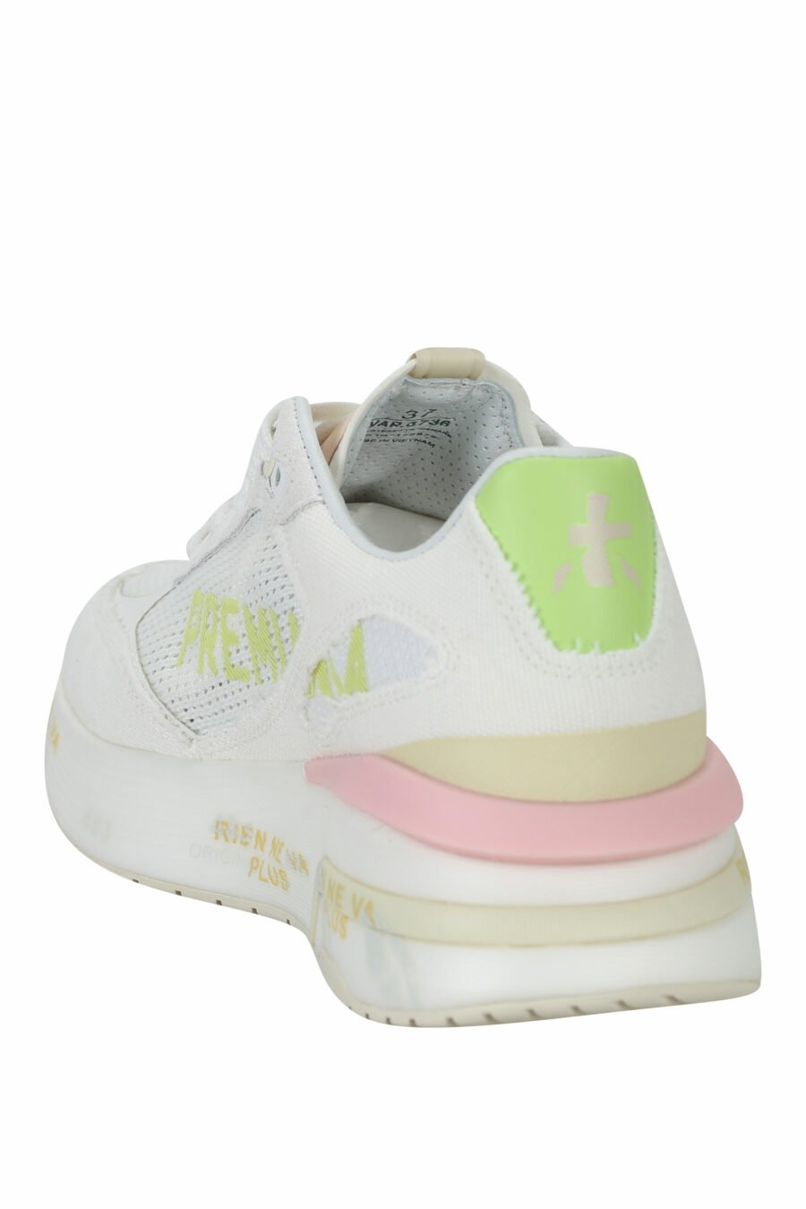 Zapatillas blancas con detalles en rosa y verde "MOERUND 6736" - 8053680381015 3