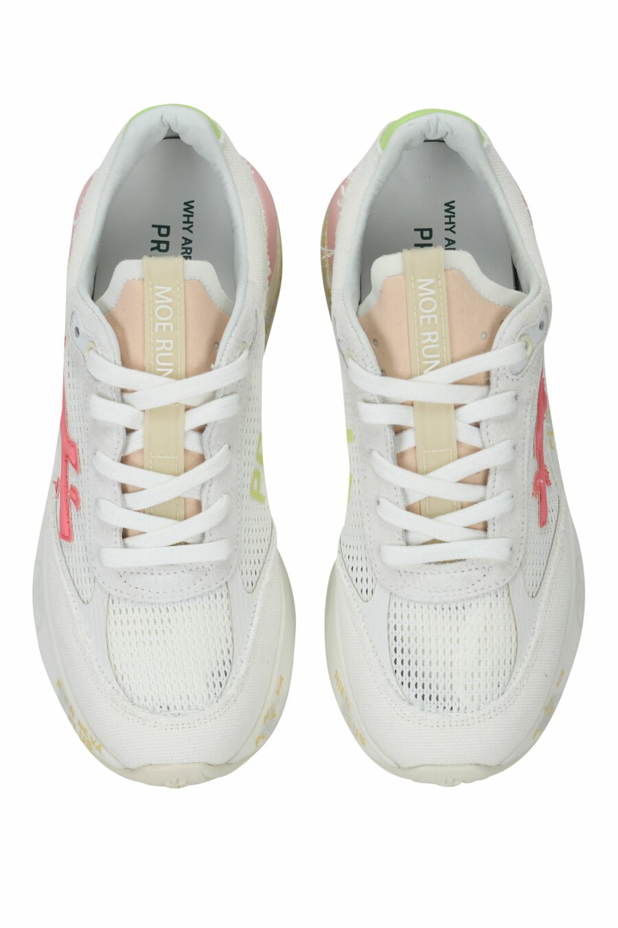 Zapatillas blancas con detalles en rosa y verde "MOERUND 6736" - 8053680381015 4