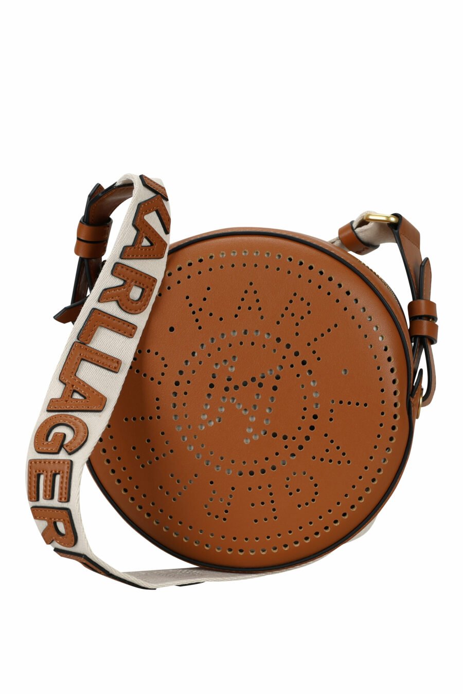 Tote bag mini marrón circular con maxilogo perforado - 8720744234746