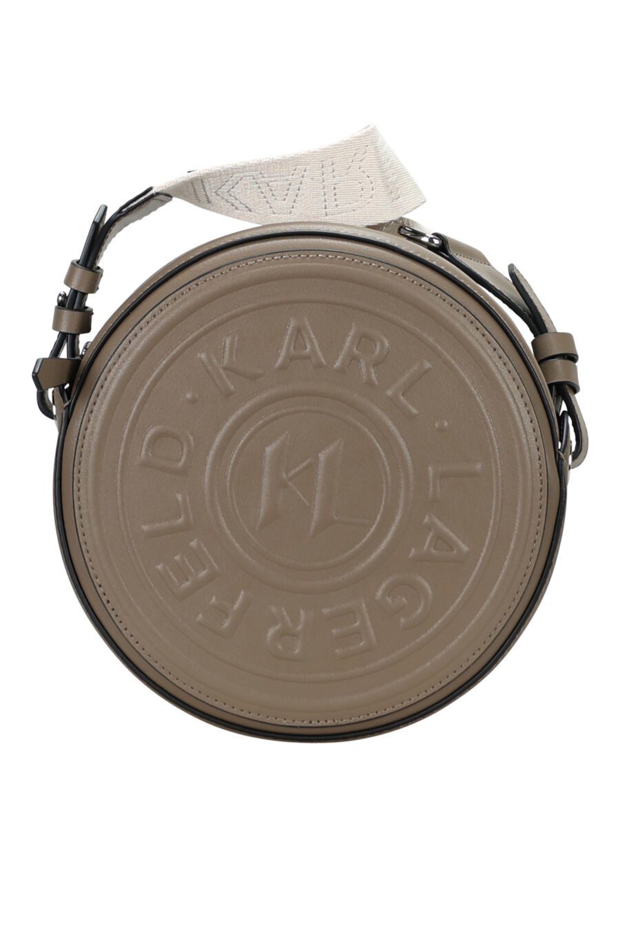 Bolso bandolera marrón circular con logo "k/circle" - 8720744670391