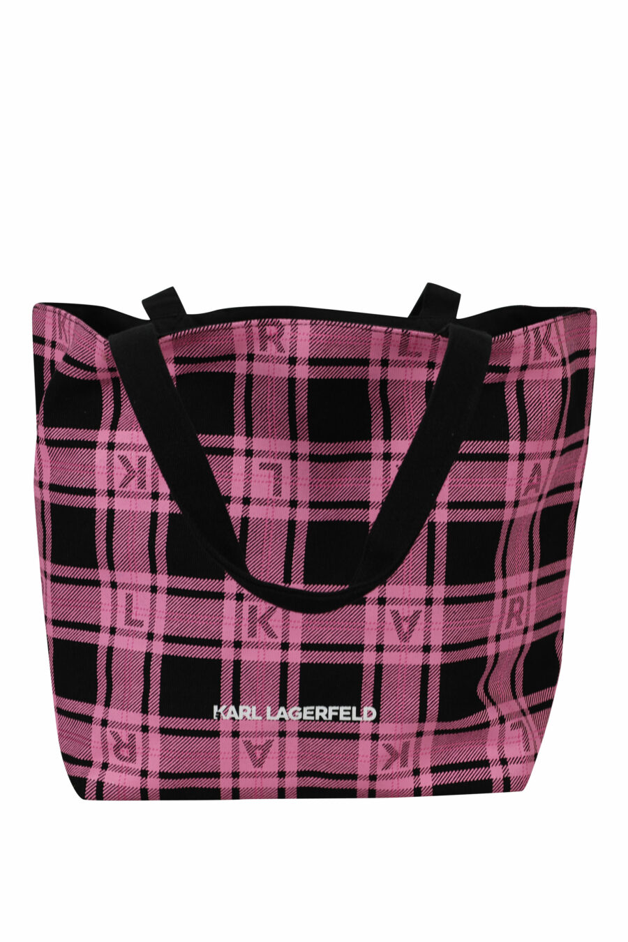 Tote bag reversible negro y rosa con maxilogo "choupette y karl" - 8720744676225 2