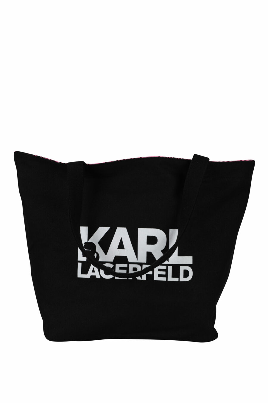 Tote bag reversible negro y rosa con maxilogo "choupette y karl" - 8720744676225 3