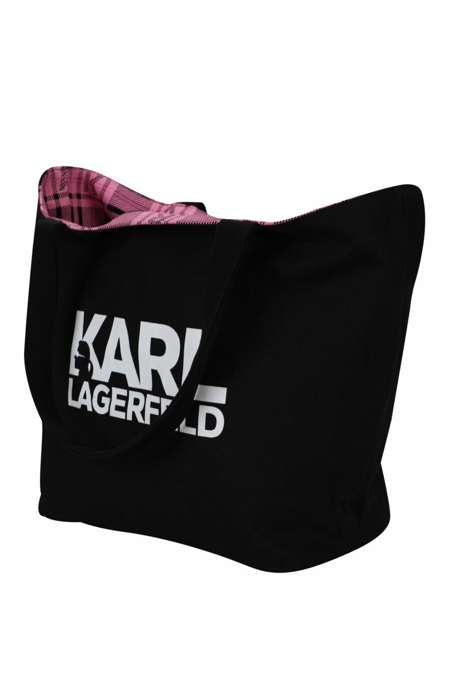 Tote bag reversible negro y rosa con maxilogo "choupette y karl" - 8720744676225 4