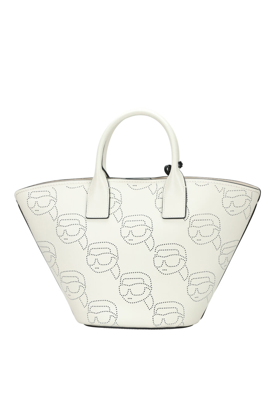 Tote bag mini blanco con karl "all over logo" perforado - 8720744816485 2