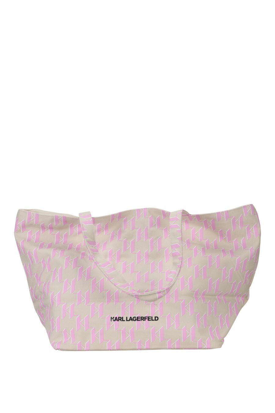 Tote bag beige con monogram rosa y maxilogo "choupette" - 8720744818137 2