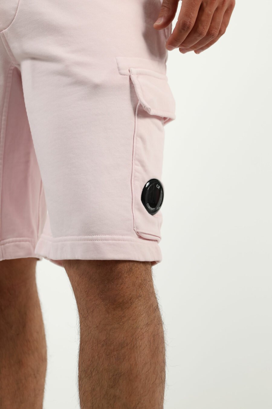 Pantalón de chándal midi rosa estilo cargo con minilogo lente - number13457