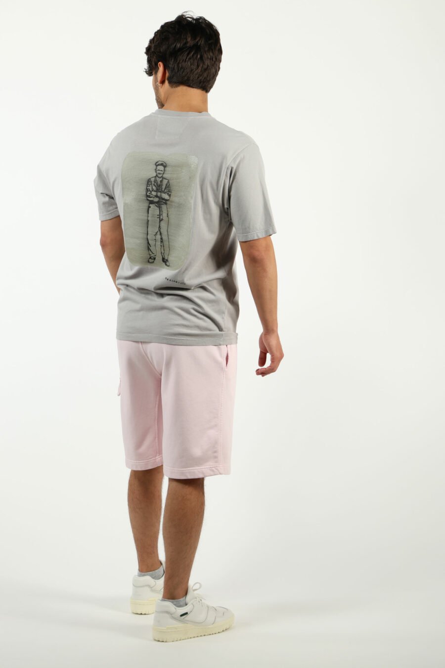 Pantalón de chándal midi rosa estilo cargo con minilogo lente - number13458