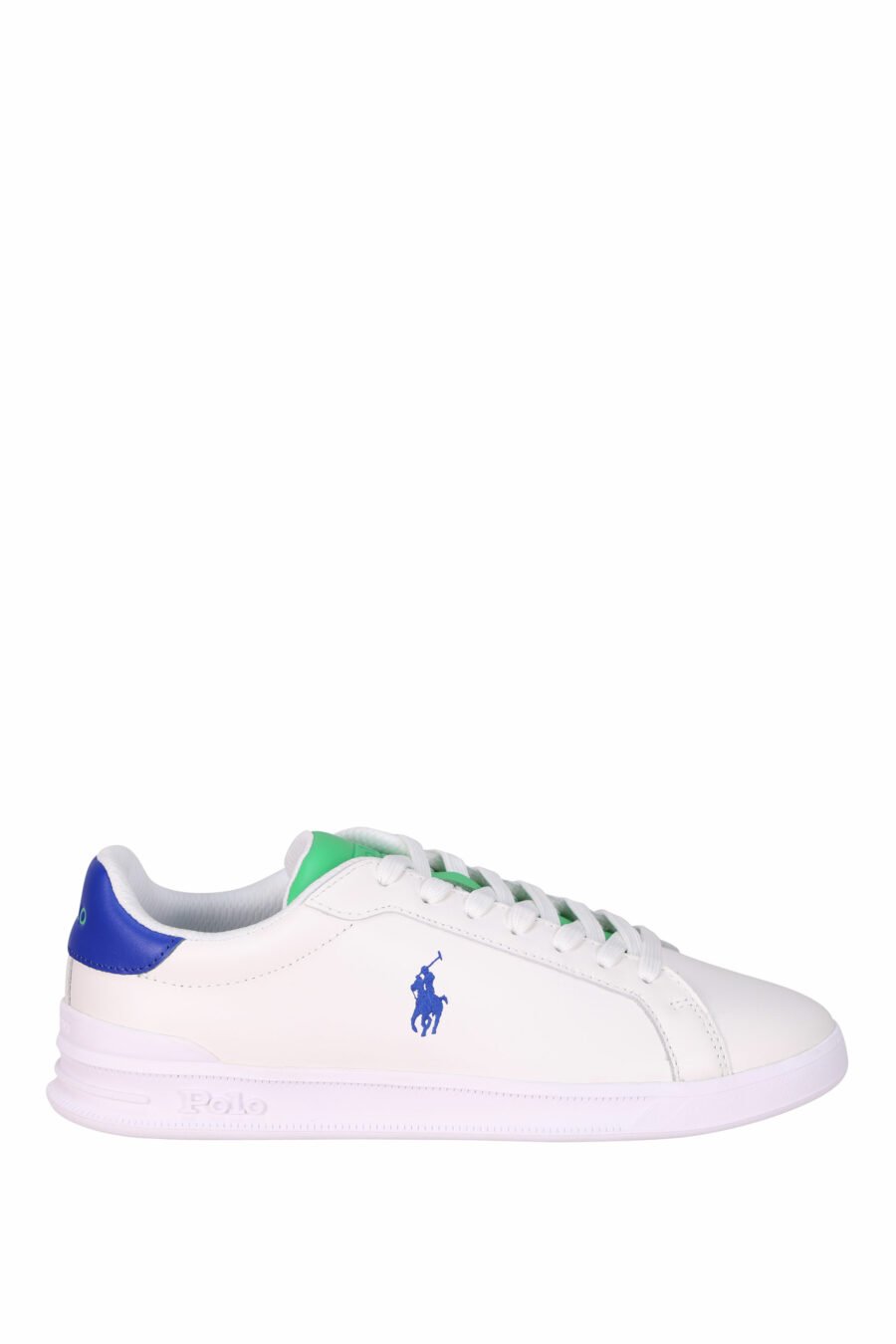 Zapatillas blancas con detalle verde y azul con minilogo "polo" - 3616535905740