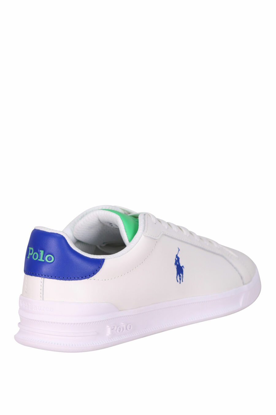 Zapatillas blancas con detalle verde y azul con minilogo "polo" - 3616535905740 1