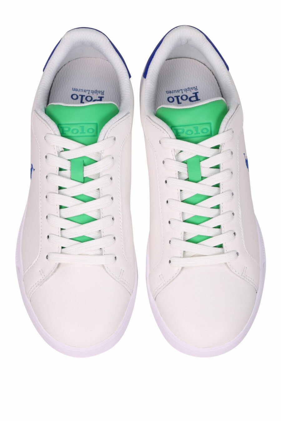 Zapatillas blancas con detalle verde y azul con minilogo "polo" - 3616535905740 4