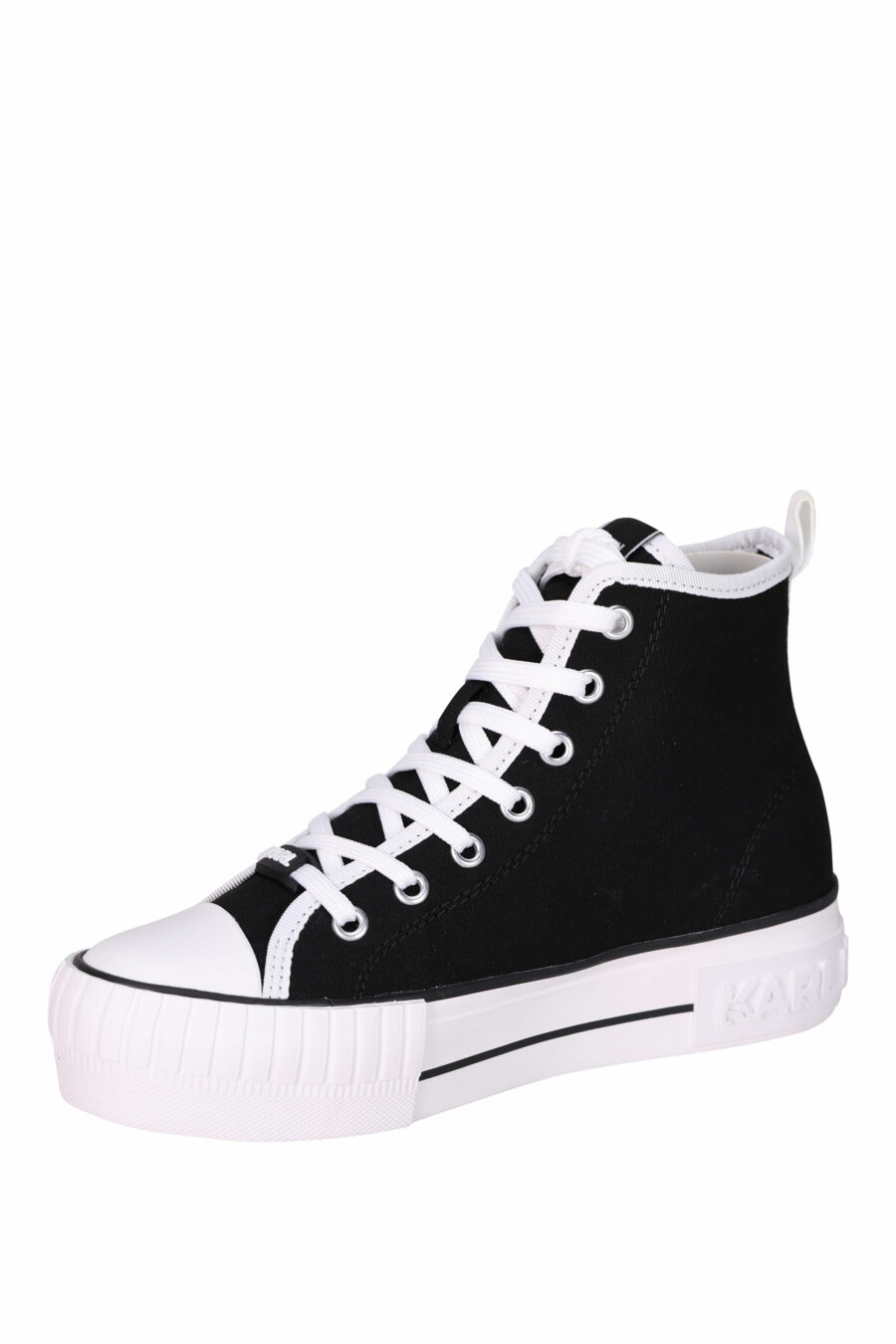 Zapatillas negras altas estilo "converse" con minilogo de goma "karl" - 5059529384769 3
